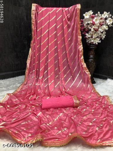 Lycra Lace border Saree With blouse