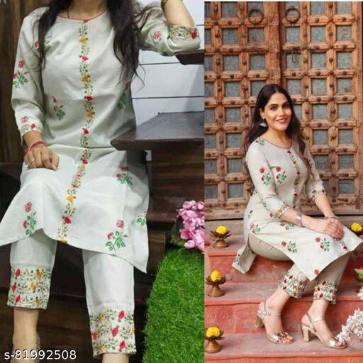 Polyster/Crepe fabric-Aagyeyi Voguish Women Kurta Sets