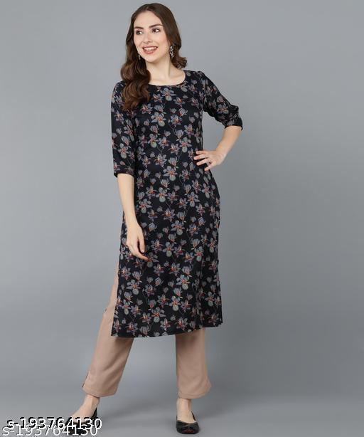 Polyster/Crepe fabric-Aagam Petite Women Kurta Sets