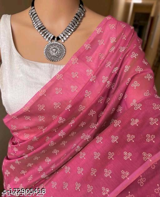 Chanderi Chanderi Cotton Jacquard Saree With blouse